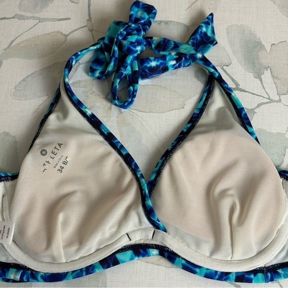 Athleta Womens Blue Tie Dye Tara Bikini Top Swim wear size 34B/C - Picture 5 of 7